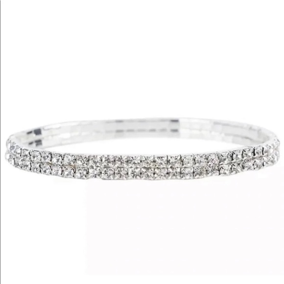 Crystal Ankle Bracelet 8 1/2”-9 1/2” stretchy NEW - Picture 2 of 5